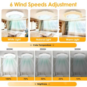 Ventilatore da Soffitto LED a Basso Profilo da 45 cm con Luce Pendente, 6 Velocità, Telecomando, APP, 3 Colori - Categoria Prodotto: Ventilatori da Soffitto LED - Product Image 2