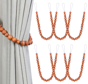 Wood Ticback Curtain Best Quality Custom Wooden Beaded Curtain <b>Tieback</b> Decorative Modern Curtain Holdbacks for Bedroom - Product Image 6