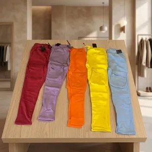 Pantalones para correr de punto con cordón acampanados lavados con ácido Unisex de talla grande, pantalones personalizados en blanco, pierna ancha, dobladillo crudo Vintage - Product Image 3