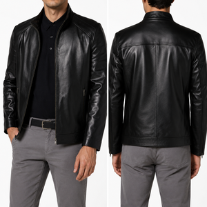 Chaqueta de Motociclista de Cuero y Lona Tejida para Hombre, Abrigo de Motociclista, Ropa Deportiva de Invierno, Estilo Urbano - Product Image 6