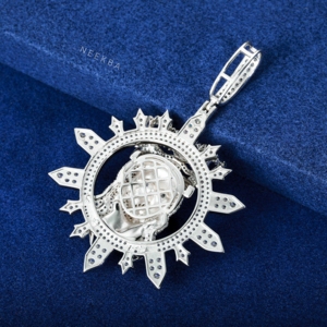 Moissanite Diamond Iced Blinged Out Jesus Piece Hip Hop Pendant, Handmade Moissanite 925 Sterling Silver Pendant from India - Product Image 6