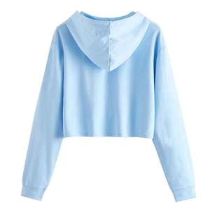Sweat-shirt personnalisé avec logo pour femme, pull-over streetwear, sweat à capuche de sport pour femme, crop top décontracté pour femme, ensemble de sweats à capuche courts - Product Image 6
