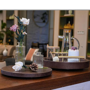 Premium Modern Floral Design Wooden <b>Tray</b> Rope for Dining Table Centerpiece Candle Display <b>Perfume</b> Organization Home Accessories - Product Image 5