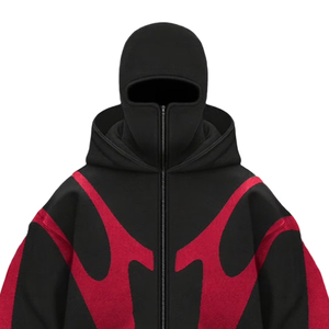 High Street Plain Dyed Men's <b>Winter</b> Outdoor Ninja Full <b>Face</b> <b>Masked</b> Zip Fleece Balaclava Hoodie Custom Double Hat Quick Dry - Product Image 3