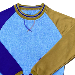 Nouveau sweat-shirt personnalisé à col rond avec logo grec – Bleu et or, broderie frontale, vêtements universitaires en gros - Product Image 4