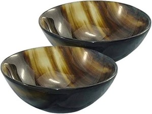 Bol de service en corne de buffle de style américain léger, écologique, fait main, compatible lave-vaisselle, de la marque ILAHI, pour salade et repas. - Product Image 5