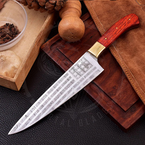 Couteau de chef japonais professionnel en acier Damas de 7 pouces avec manche en bois de santal, 67 couches, VG10, couteaux Santoku avec garantie à vie - Product Image 4