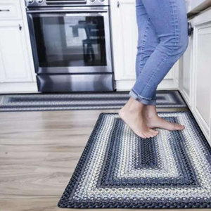 Alfombra de Cocina Ovalada Trenzada, Multicolor, con Rayas, Decorativa, Tejida, para Hogar y Cocina, Venta al Por Mayor, OEM, ODM - Product Image 2