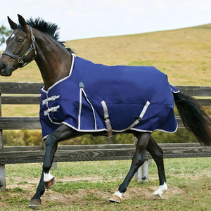 Couverture de cheval imperméable personnalisable, respirante, légère, en nylon, pour l'équitation, l'extérieur, la stalle - Product Image 4