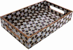 Bandeja de Servir Rectangular de Madera Ecológica con Diseño Superior Esmaltado de la India para Hoteles y Restaurantes - Product Image 5