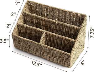 Organisateur de courrier et porte-revues en jacinthe d'eau 100% naturelle, accessoire de bureau de comptoir pour tri efficace, couleur personnalisable - Product Image 2