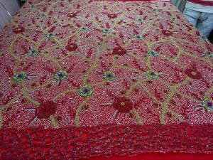 Tela de encaje bordada con cuentas pesadas - Product Image 3