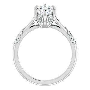 Vintage Filigree Moissanite Engagement <b>Ring</b> 1.5CT Marquise Cut Solitaire Wedding <b>Statement</b> <b>Ring</b> Crafted In Solid 10K White Gold - Product Image 6