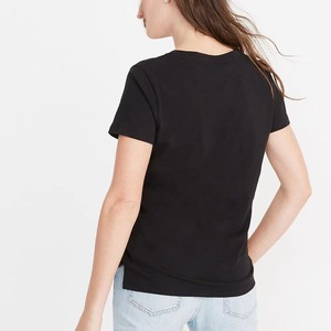 T-shirts personnalisés sublimés de haute qualité pour femmes, col en V, manches courtes, en coton respirant, décontractés, vierges, pour le sport - Product Image 2