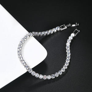 Gold Plated Solitaire Moissanite Tennis <b>Bracelet</b> Channel Setting Luxury GRA Certified Unisex High Polish Wrist - Product Image 2