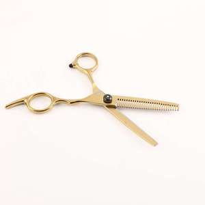 Kit de Tijeras de Peluquería Profesionales de Acero Inoxidable Dorado, Tijeras de Corte Rectas y de Entresacar Afiladas de 6 Pulgadas para Barbería - Product Image 6