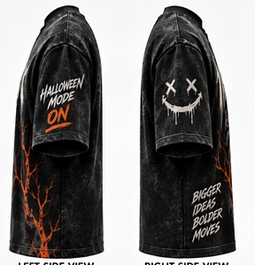 Camiseta de manga corta con cuello redondo y estampado de Calabaza Grim Reaper de Halloween para hombre, estilo urbano informal con diseño estampado - Product Image 4