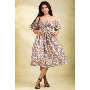 ชุดเดรสสั้นลายดอกไม้สำหรับผู้หญิง ชุดเดรสสั้นสไตล์โบฮีเมียน ชุดลำลองชายหาด ชุดวันหยุดสุดอินเทรนด์ - Product Image 4