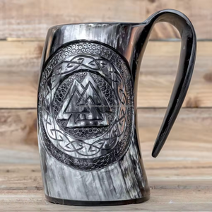 100% tasse à boire de cornes de buffle de qualité supérieure grande capacité tasse en verre de Style Viking pour offrir Agate artisanat naturel de l'Inde - Product Image 3