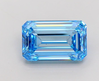 Diamante Cultivado en Laboratorio con Certificación IGI, Corte Esmeralda de 6.55 CT, Color Azul Intenso, Claridad VS1, Modelo 1 ROYAL GEMS para Joyería