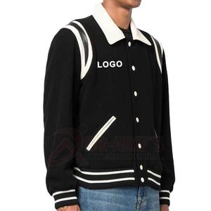 OEM/ODM Varsity Jackets noir hiver col classique épaule couture cuir varsity jacket Custom Team Letterman Jacket - Product Image 3