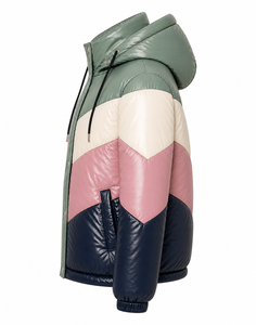 Manteau matelassé imperméable pour femme, col montant, chaud, rembourré, entièrement zippé, veste d'hiver décontractée, vente en gros - Product Image 4