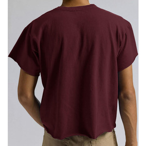 T-shirts pour hommes en coton lourd avec logo imprimé personnalisé, de haute qualité, coupe ample et épaules tombantes, style streetwear - Product Image 5