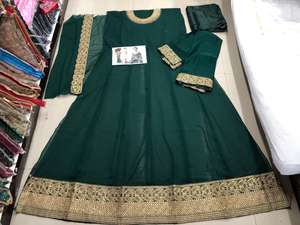 Vestido Largo Anarkali de Georgette Sintética, Estilo Indio Tradicional, Transpirable y Ecológico, Ideal para Fiestas, el Más Vendido - Product Image 5