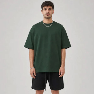 Camiseta Oversize de Algodón 100% Transpirable de 220g con Hombro Caído, Cuello Redondo y Logotipo Personalizado para Fabricantes al por Mayor - Product Image 3