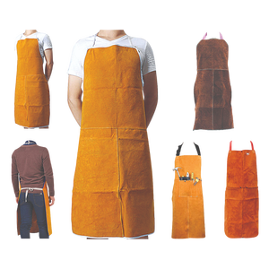 Designer Cowhide Split Leather Welding Aprons Work Safety Workwear Abrasion Resistant Flame Retardant Industrial Safety Apron - Product Image 1