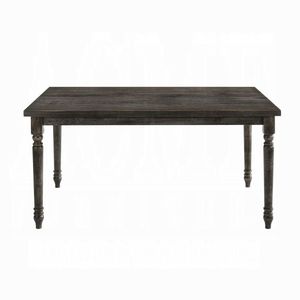 Weathered Grey Rectangular <b>Dining</b> <b>Table</b> with Stylish <b>Top</b> - Product Image 3