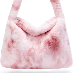 Sac fourre-tout matelassé en fausse fourrure pour femme, style mode hiver, petit sac à main en peluche Sherpa personnalisé - Product Image 2