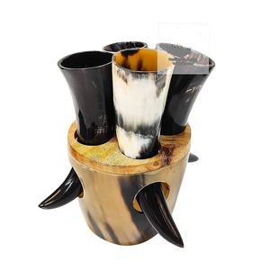 Taza para Beber de Cuerno de Búfalo Natural Pulido y Ecológico, Estilo Vikingo, con Color Personalizado para Decoración Rústica del Hogar - Product Image 1