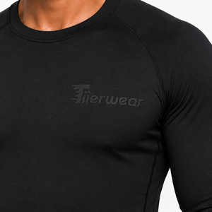 Maillots de compression à manches longues de qualité supérieure pour le cyclisme et le fitness, jersey extensible haute performance, col rond, manches longues, entraînement - Product Image 5