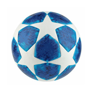 Ballon de football professionnel personnalisé taille 5 bleu et blanc à motif étoile, en cuir, cousu à la machine, pour sports d'équipe en extérieur - Product Image 4