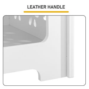 Tavolino Moderno Bianco per Interni ed Esterni con Apertura ad Arco e Design Floreale con Vano Portaoggetti - Product Image 3