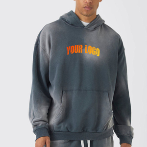 เสื้อฮู้ดดีไซน์ใหม่ล่าสุดสำหรับผู้ชาย แฟชั่นสไตล์ซันเฟดวอช  แบบสวมหัวลำลอง พร้อมโลโก้สั่งทำได้ - Product Image 5