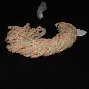 Cuentas de piedra de ópalo Welo etíope, hebras de 16 pulgadas de cuentas de Rondelle lisas, cuentas de ópalo Rondelle etíope, cuentas de ópalo Welo - Product Image 1