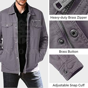 Veste d'hiver respirante pour homme, 100% coton, logo personnalisé sur le devant, vente chaude - Product Image 5