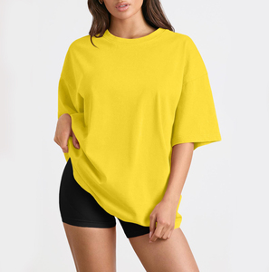Camiseta Casual de Algodón Transpirable para Mujer, de Corte Regular, con Logotipo Personalizado, para Serigrafía, en Varios Colores, Venta al Por Mayor - Product Image 1
