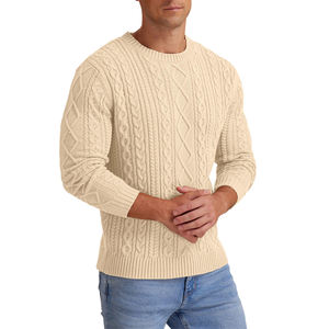Suéter de punto de moda para hombre, suéter informal de manga larga, de color sólido, jersey de punto, suéteres extragrandes para hombre - Product Image 6