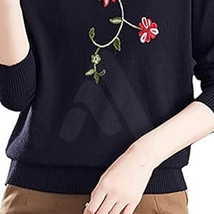 Suéter de Punto 100% Algodón para Mujer, Estilo Invierno 2026, Bordado, Casual, Antiencogimiento, Transpirable, Talla Adulto, Personalizable - Product Image 6