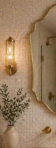 Luxury Scalloped Shield <b>Mirror</b>, Brass Frame Vanity Decor, Handmade, Custom Sizes Available - Product Image 2