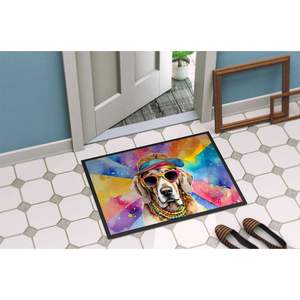 Weimaraner Hippie Dawg <b>Doormat</b> Non Slip Washable Low Pile 24H X 36W Indoor Outdoor Entryway Rug for Front Door Mat - Product Image 4