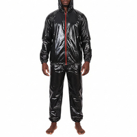 Traje de Sauna Negro de Poliéster Ecológico de Alta Resistencia, Personalizable, para Hombres y Niños, para Pérdida de Peso, Ejercicio y Adelgazamiento, en Oferta