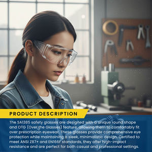EN166F Certified frameless scratch resistance safety eyewear for medical facilities use - Product Image 6