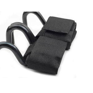 Ganchos de barra para levantamiento de pesas de alta resistencia con soporte para muñeca para entrenamiento en gimnasio, producto de la mejor calidad, con personalización. - Product Image 2