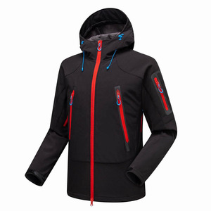 Waterproof Windproof Softshell <b>Fleece</b> <b>Lined</b> Hooded Bomber <b>Jacket</b> Winter Outdoor Hiking Camping Men Front Logo Wholesale Price - Product Image 2