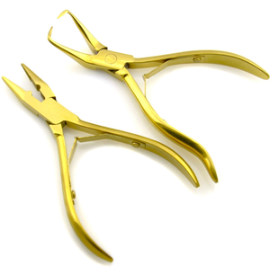 Pince à extensions de cheveux en acier inoxydable, design personnalisé professionnel, revêtement multicolore, outils pour extensions de cheveux, en vente - Product Image 5