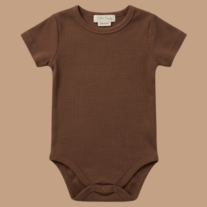 Body de Bebé de Manga Corta Orgánico Cot & Candy Color Chocolate - Product Image 1